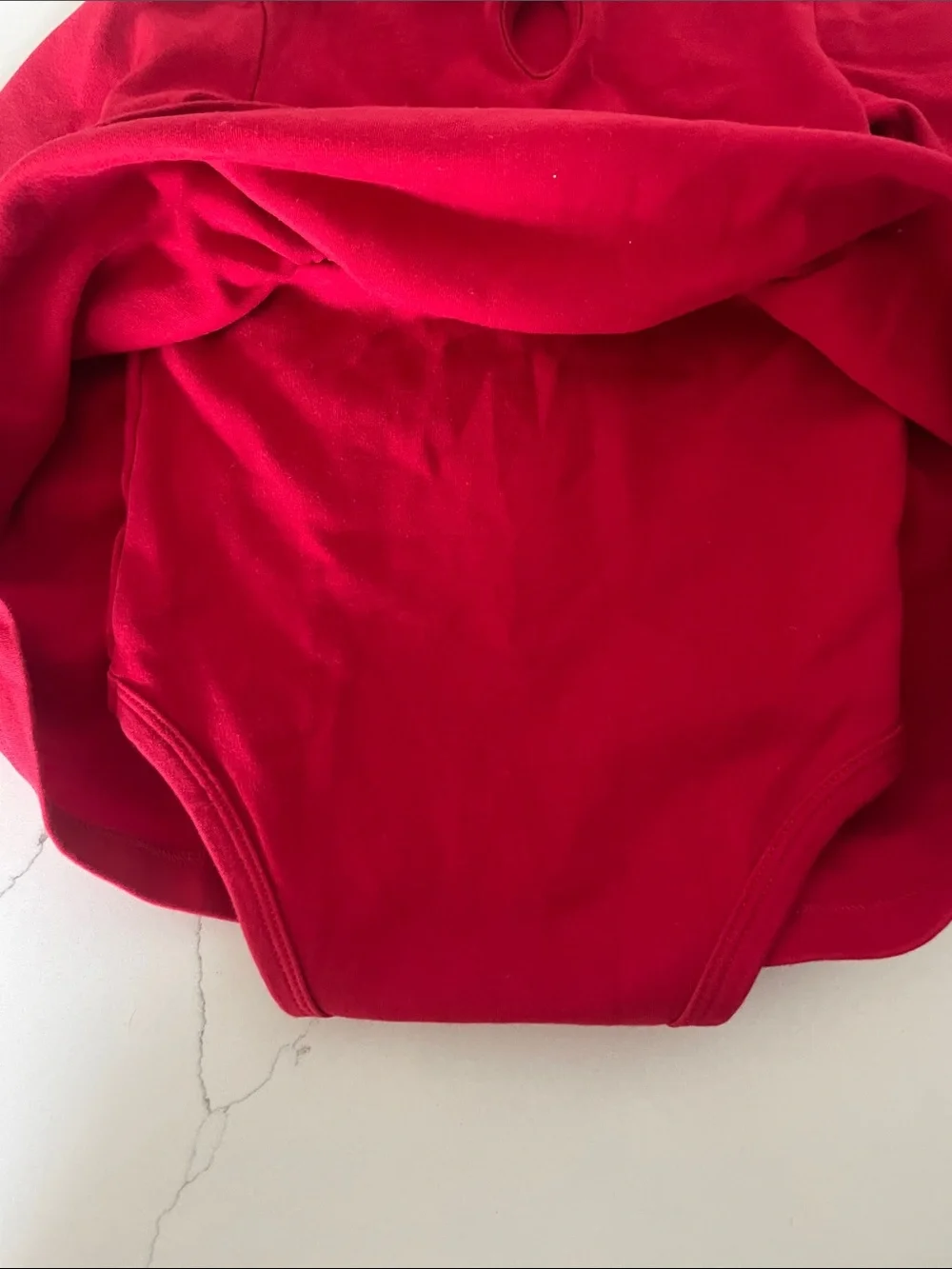 Primary Red Long-Sleeve Baby One-Piece Dress